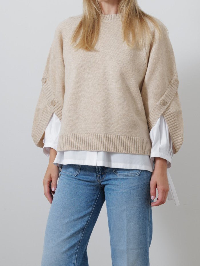 Camellia Button Sleeve Pullover