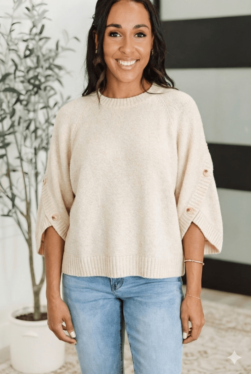 Camellia Tulip Sleeve Sweater