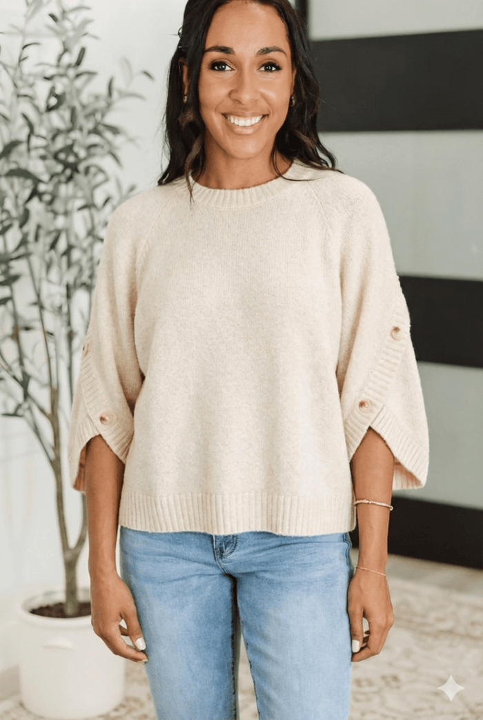 Camellia Tulip Sleeve Sweater
