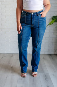 Campbell High Rise Center Seam Straight Jeans