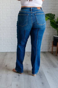 Campbell High Rise Center Seam Straight Jeans