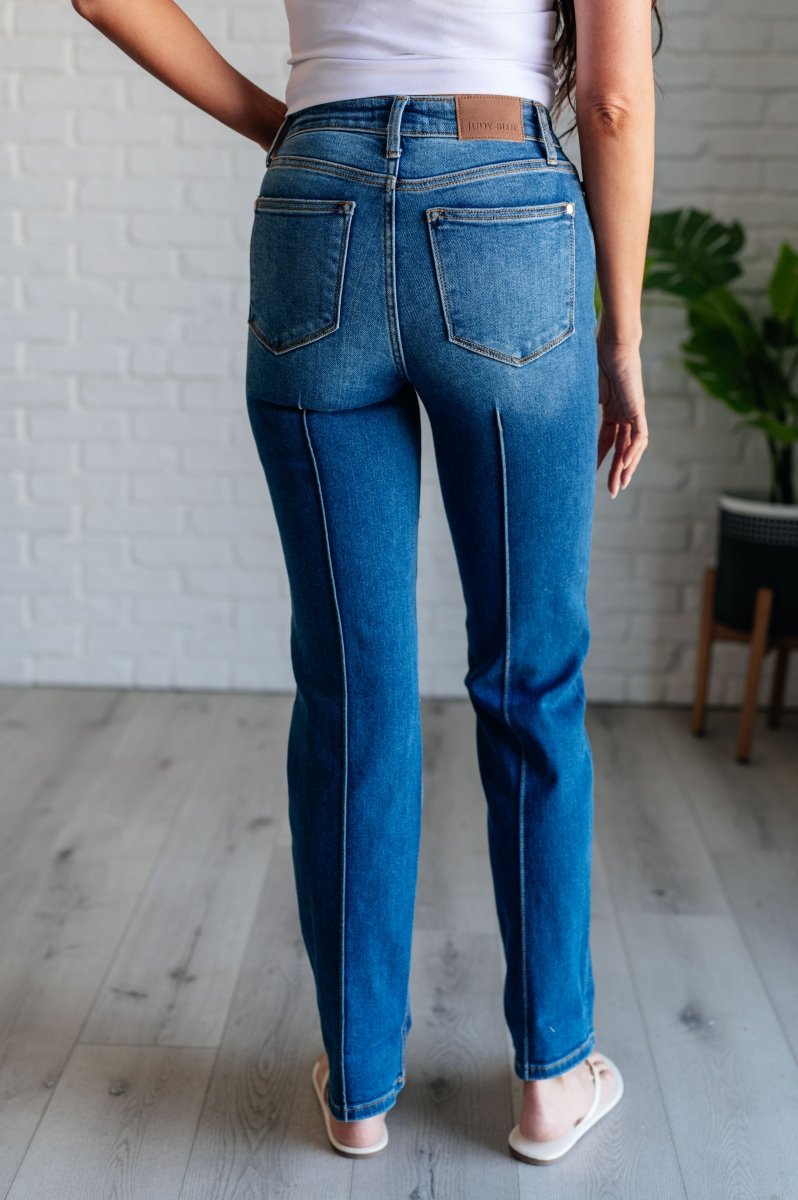 Campbell High Rise Center Seam Straight Jeans