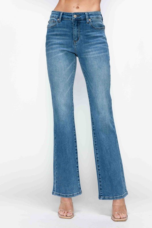 Cat's Whiskers Mid Rise Bootcut Jeans - Minnie's Treasure Boutique