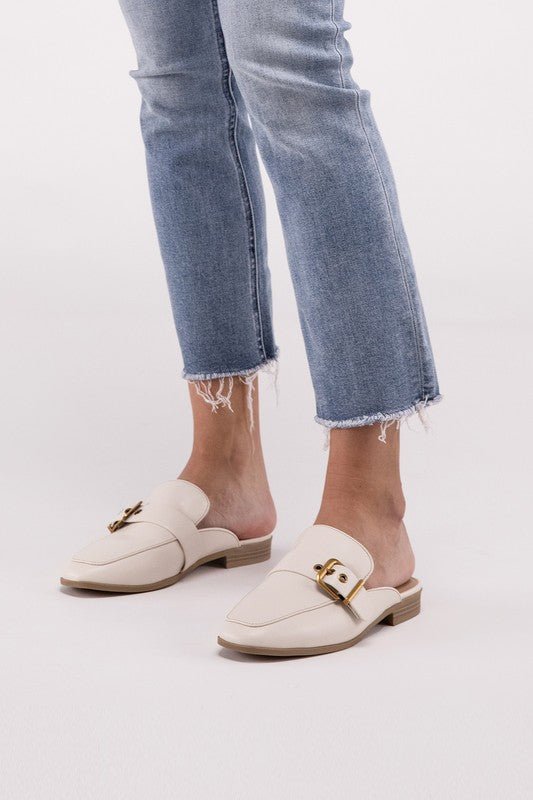 Chantal Buckle Backless Slides Loafer Shoes