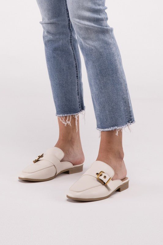 Chantal - S Buckle Backless Slides Loafer Shoes