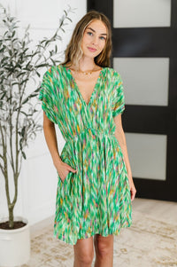 Chic Repeat V - Neck Dress in Multi - Color - Minnie's Treasure Boutique