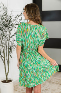 Chic Repeat V - Neck Dress in Multi - Color - Minnie's Treasure Boutique