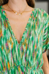 Chic Repeat V - Neck Dress in Multi - Color - Minnie's Treasure Boutique