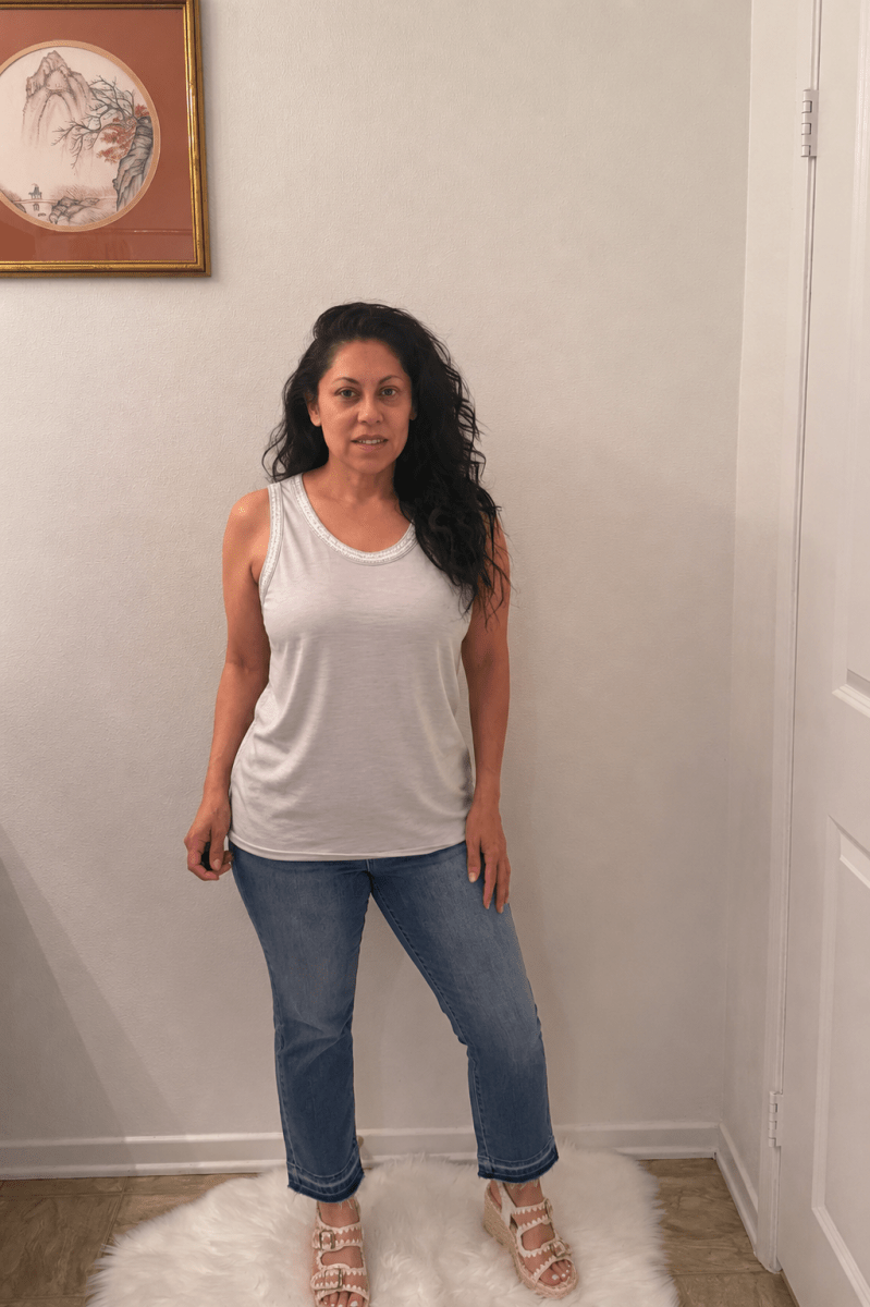 Chic Sleeveless Top - Grey