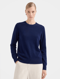 Classic Knit Crewneck Sweater In Navy