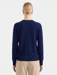 Classic Knit Crewneck Sweater In Navy