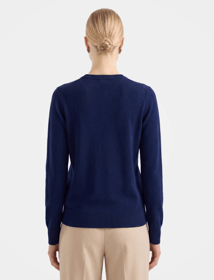 Classic Knit Crewneck Sweater In Navy
