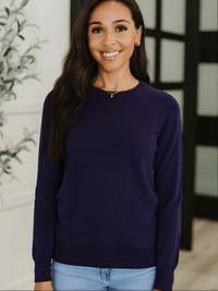 Classic Knit Sweater In Navy