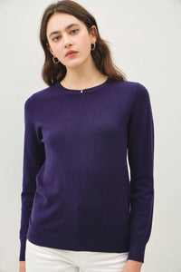 Classic Knit Sweater In Navy - Minnie's Treasure Boutique