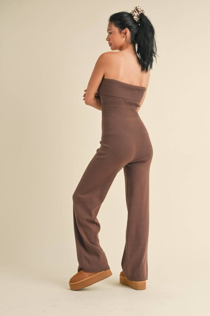 Coffee Run Foldover Knit Jumpsuit