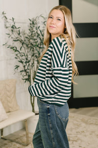 Collared Sweater Button Down in in Hunter Green