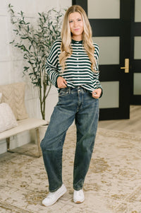 Collared Sweater Button Down in in Hunter Green