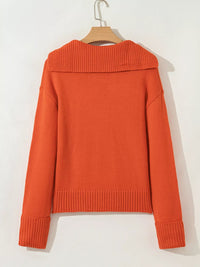 Collared V Neck Ribbed Edge Sweater - Three Colors