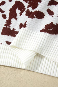 Cow Pattern Round Neck Sweater