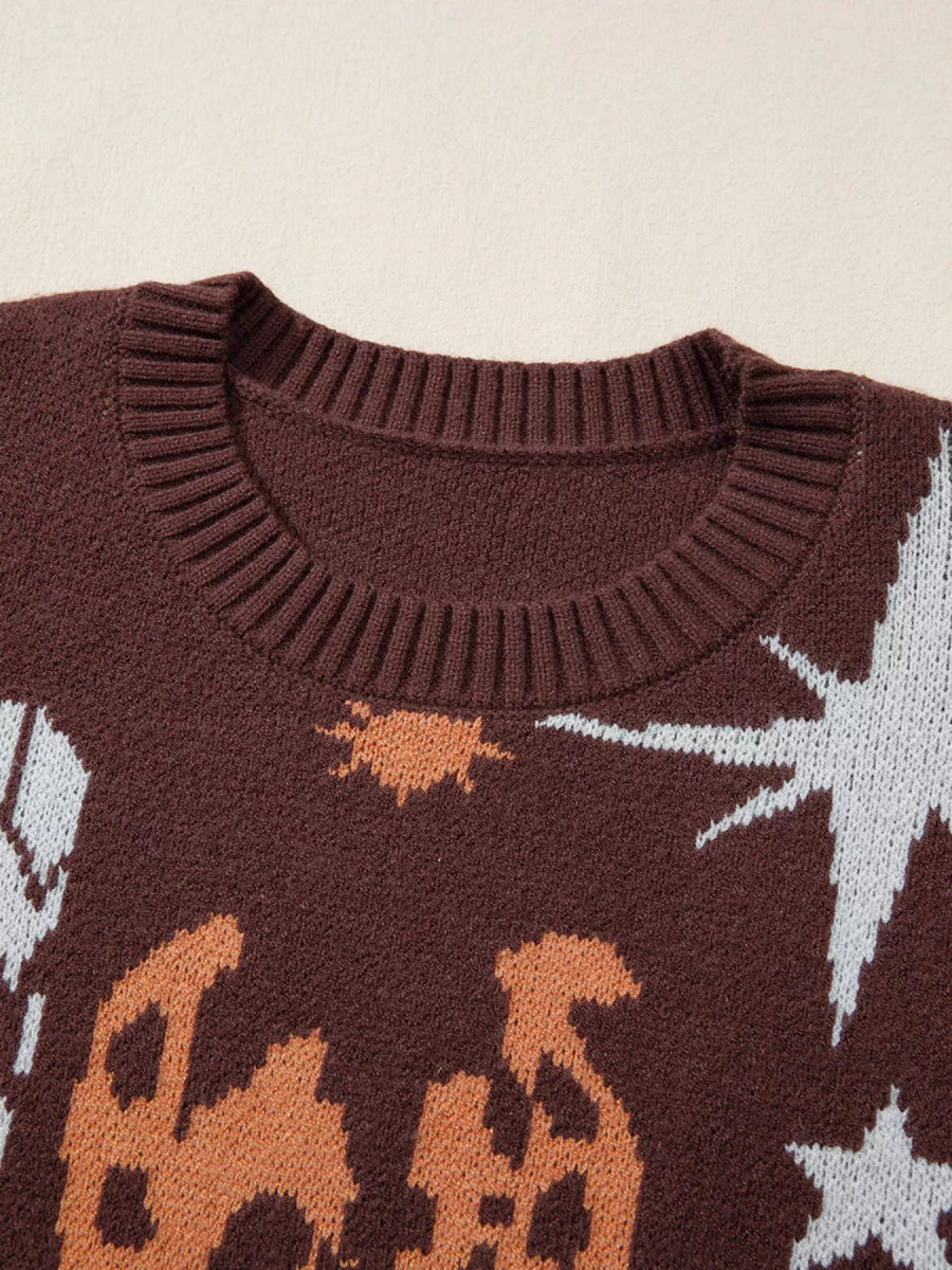 Cowgirl Round Neck Casual Sweater