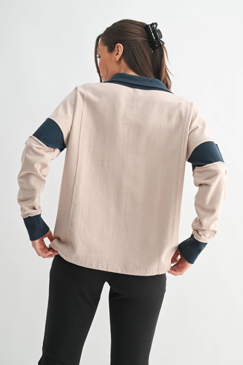 Crestline Contrast Collared Top