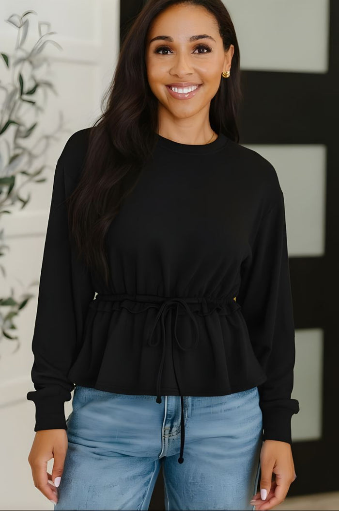 Crew Neck Peplum Sweater