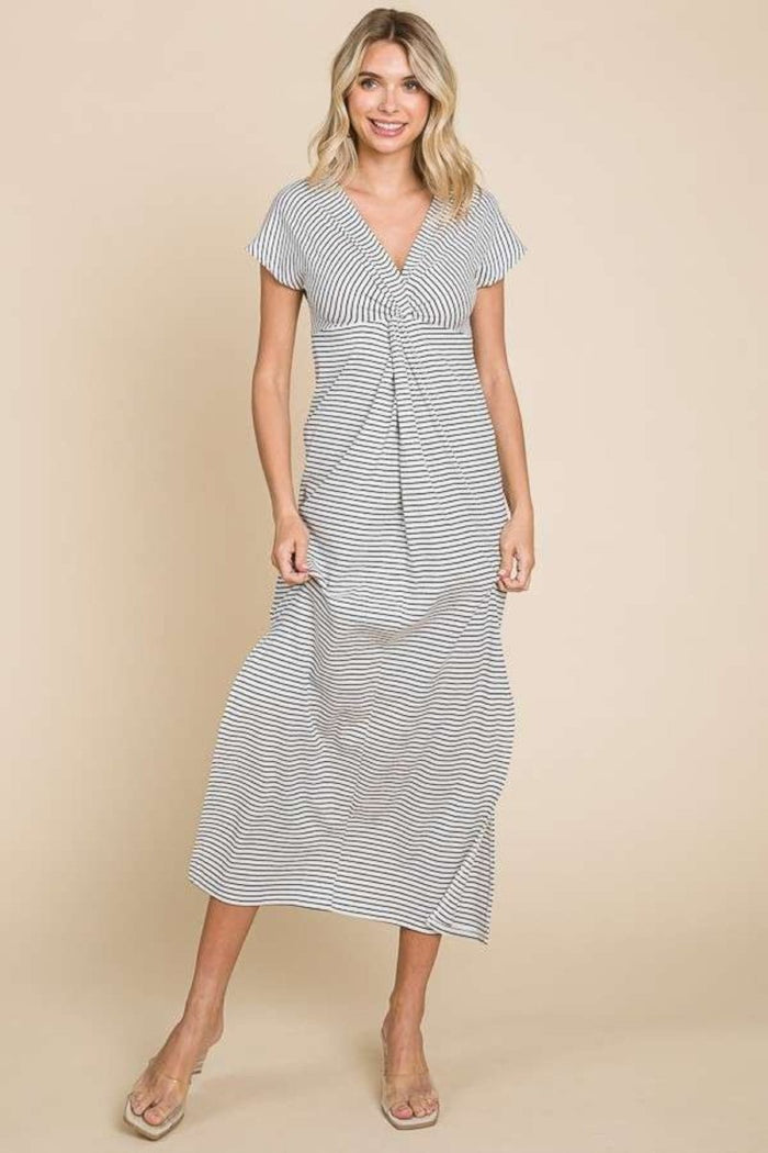 Culture Code Striped Twisted Detail Dress