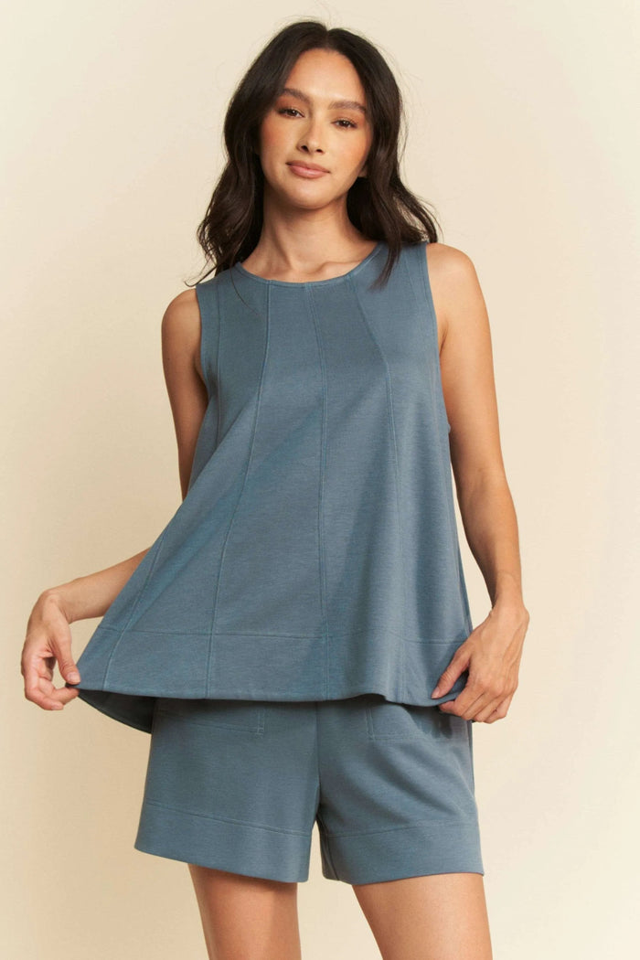 Davi & Dani Contrast Seam Top and Short Set - Minnie's Treasure Boutique