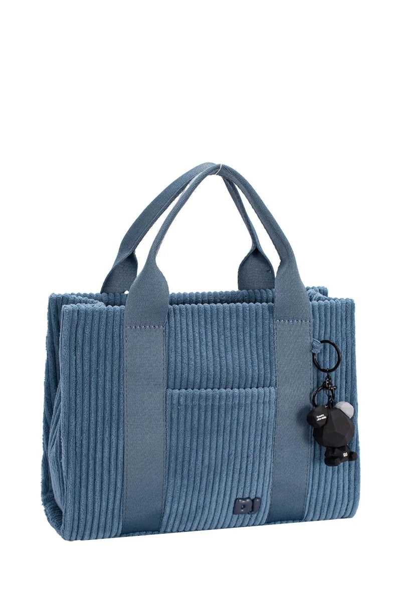 David Jones Corduroy Handbag Bag with Charm Detail
