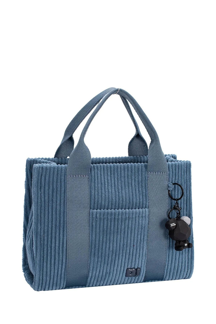 David Jones Corduroy Handbag Bag with Charm Detail