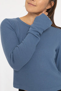 Day To Night Ribbed Crew Neck Top