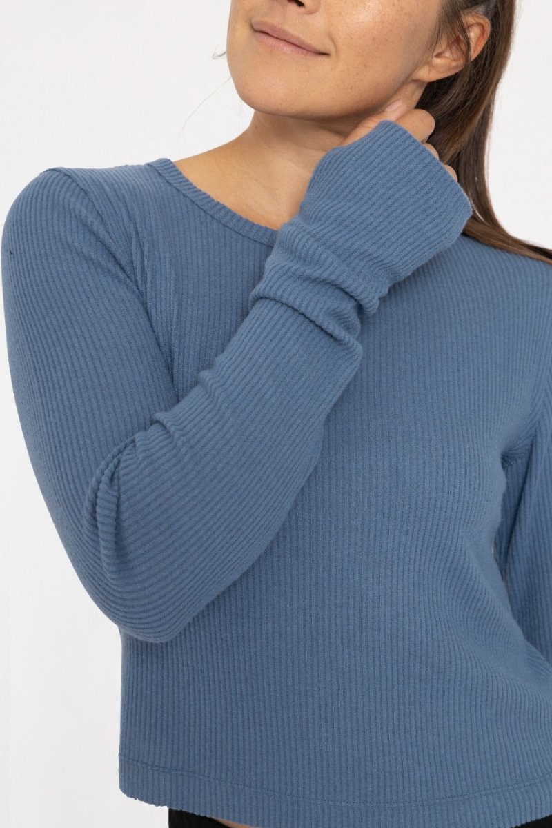 Day To Night Ribbed Crew Neck Top