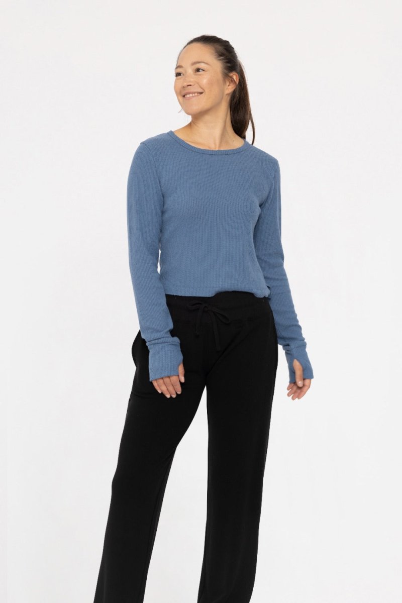 Day To Night Ribbed Crew Neck Top