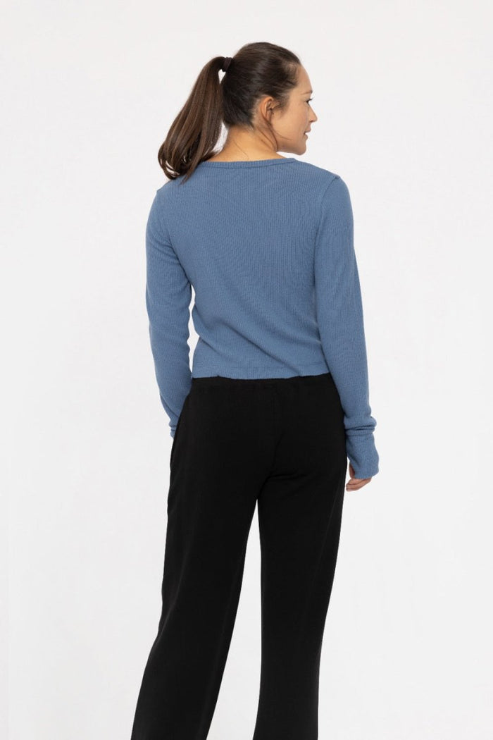 Day To Night Ribbed Crew Neck Top