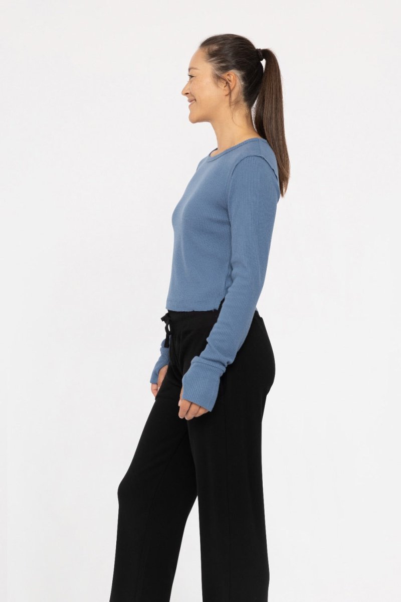 Day To Night Ribbed Crew Neck Top