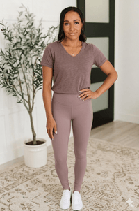 Deep Taupe Sweetheart Back Leggings
