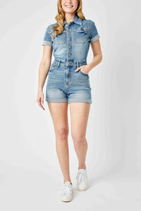 Delia High Rise Short Sleeve Romper