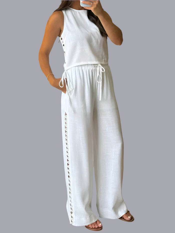 Diamond Cut Linen Pants