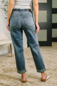Doris Mid Rise Boyfriend Jeans with Adjustable Back Tab