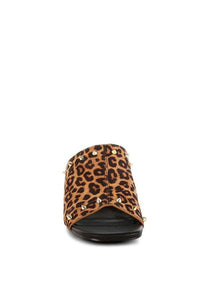 Edama Leopard Print Studded Slip On