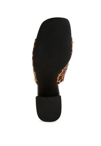 Edama Leopard Print Studded Slip On