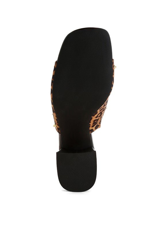 Edama Leopard Print Studded Slip On