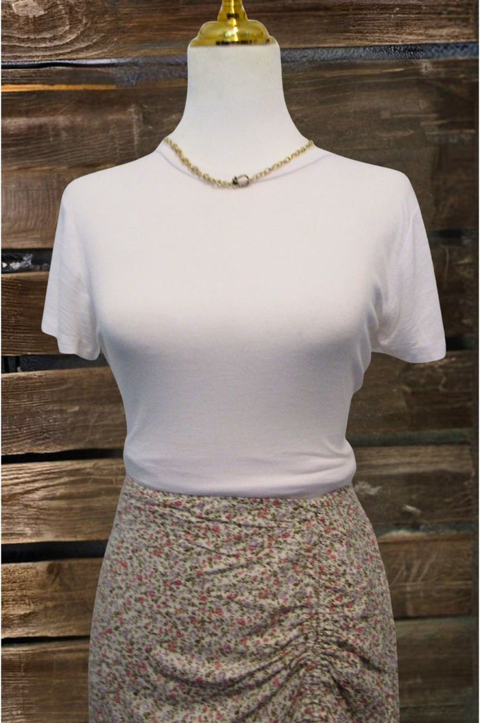 Eliza Cotton Jersey Tee - White