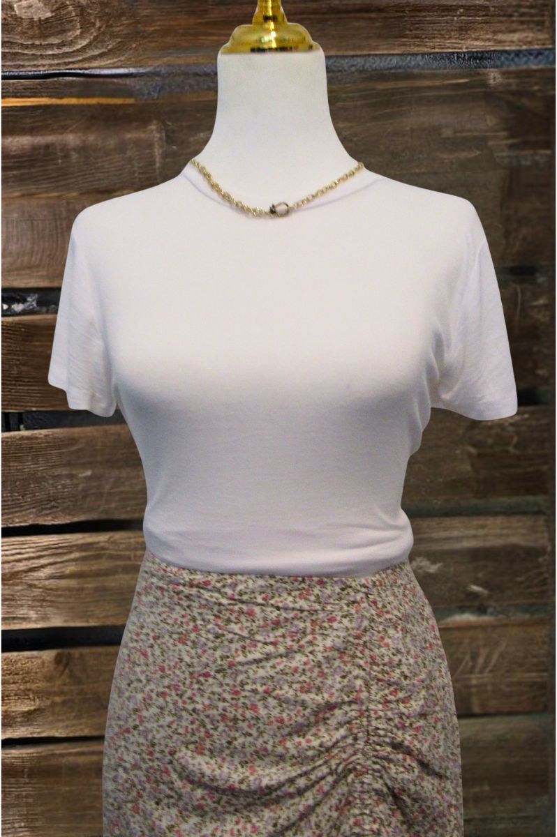 Eliza Cotton Jersey Tee - White
