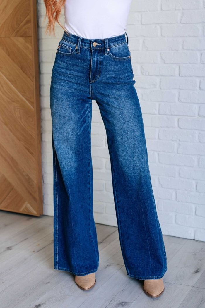 Eliza High Rise Control Top Wide Leg Jeans