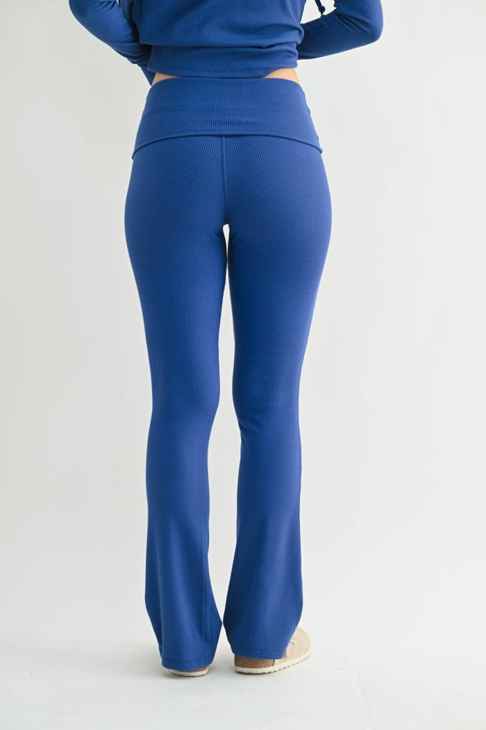 Foldover Ribbed Flare Yoga Pants
