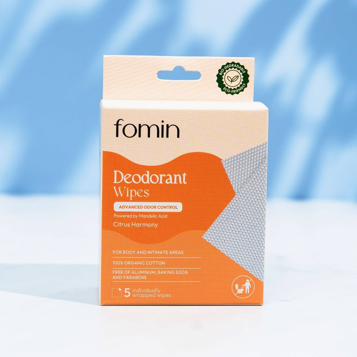 Fomin Deodorant Wipes pH-Balanced Odor Control Citrus Harmony