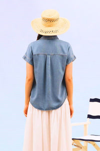 GEORGIA BUTTON DOWN DENIM TOP