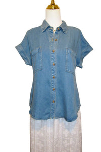 GEORGIA BUTTON DOWN DENIM TOP