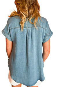 GEORGIA BUTTON DOWN DENIM TOP